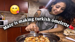 How to make turkish omelette 🇹🇷by Maze #recipe #trukish #dish #fun #memories #dubai #studyabroadlife