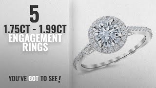 10 Best 1.75Ct - 1.99Ct Engagement Rings: 1.9 Carat Classic Halo Diamond Engagement Ring 14K White