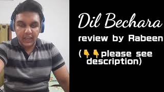 Dil Bechara Review| By Rabeen Muhammed|Sushant Singh Rajput|Mukesh Chhabra