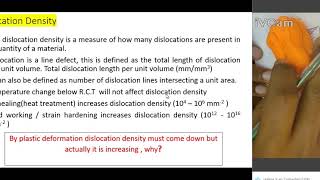 lecture 14 , 2nd part Dislocation density,strain hardening