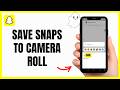 Fix Snapchat Save in Chat option - Save to camera roll | 2026 Update