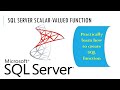 How to Create Scalar valued function in SQL | Coding Era