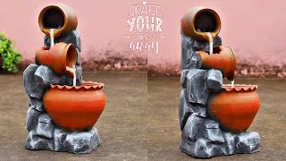 DIY Amazing Best Cemented Indoor Tabletop Waterfall Fountain | New Strongest Indoor Water Fountains