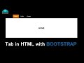 How to create Tabs in HTML with Bootstrap