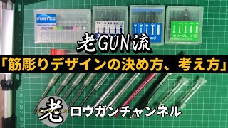 筋彫りデザインの決め方、考え方