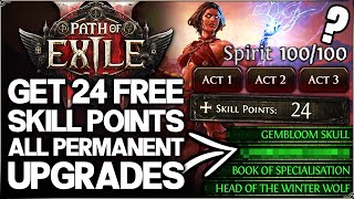 Path of Exile 2 - Get +24 Free Skill Points \u0026 100 Spirit NOW - ALL Secret Permanent Upgrades Guide!