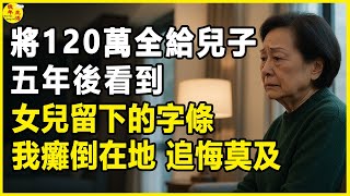將120萬全給兒子，五年後看到女兒留下的字條，我癱倒在地，追悔莫及。#晚年生活 #中老年生活 #為人處世 #生活經驗 #情感故事 #老人 #幸福人生