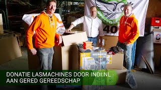 Donatie lasmachines door INDI aan Gered Gereedschap