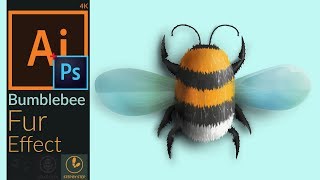 How to draw a bumblebee with fur effect using illustrator & Photoshop