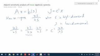MIT Numerical Methods for PDEs Lecture 18: Adjoint Sensitivity Analysis of Linear Algebraic Systems