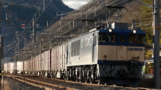 【伯備線 貨物列車】山間を行くEF64 1000番台 / JR Hakubi Line Freight train