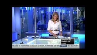 Louise Hannah presenting the news on France 24, 10/27/2012