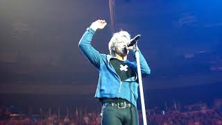 Bon Jovi Montreal 2018-05-18 Jon greeting Montreal's crowd and talking about the show