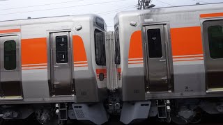 【初の4両‼️爆音警笛あり】315系3000番台（C102編成＋C101編成）日車出場試運転　関ヶ原駅発車