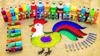 How to make Rainbow Chicken with Orbeez Colorful, Experiment Big Coca Cola vs Mentos & Popular Sodas