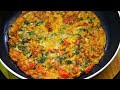 easy and simple egg breakfast recipe - quick masala egg omelette fluffy and spongy