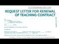 How To Write an Application For Renewal of Employment Contract | Letters in English