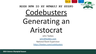 Codebusters - Generating an Aristocrat