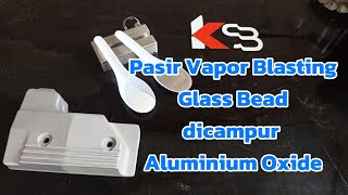 Mencampur Pasir Vapor Blasting, Glass Bead dengan Brown aluminium Oxide.