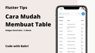 Flutter Tips: Cara Gampang Membuat Table Menggunakan Widget DataTable | 3 Menit | Pemula