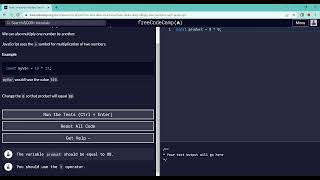 Basic JavaScript Multiply Two Numbers with JavaScript freeCodeCamp org