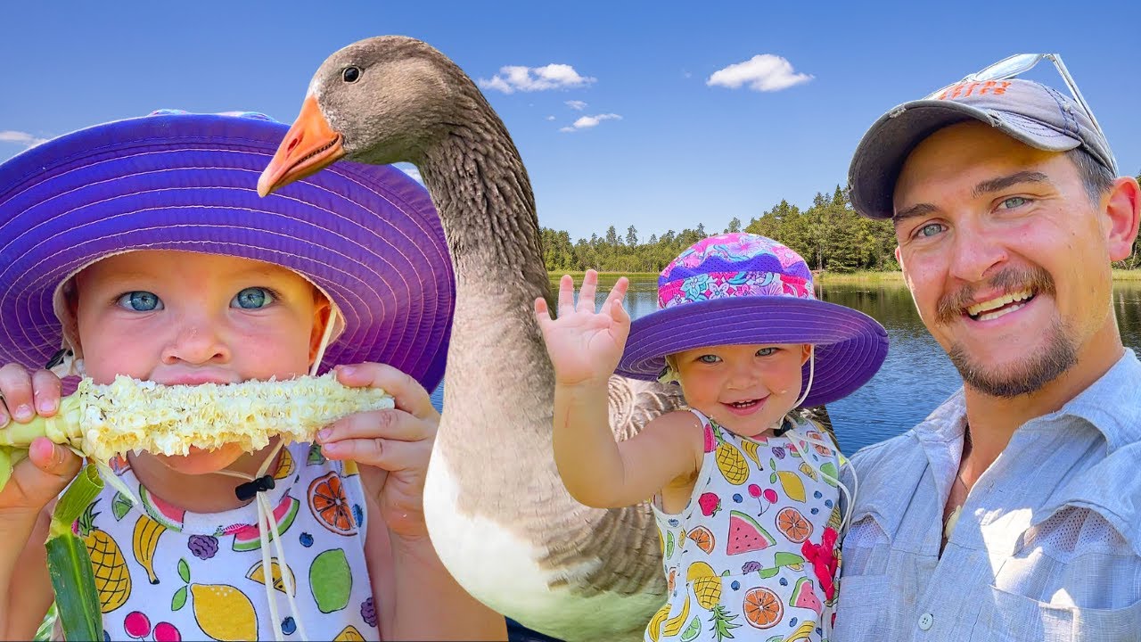 BRIDGETTE CHALLENGES LUCY GOOSE TO A CORN EATING COMPETITION! ***The ...