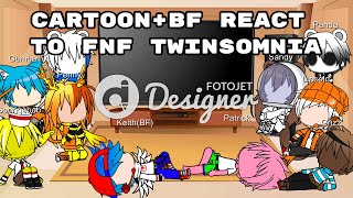 Cartoon+BF react to FNF Twinsomnia (Gacha Club)