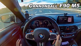 25 Hours 57 Minutes Cannonball Car - 2019 BMW M5 Competition POV Drive (Binaural Audio)