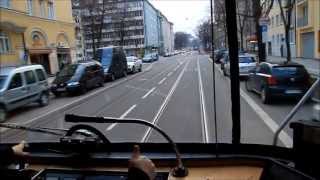 München: Mitfahrt auf Linie 12 im P-Wagen im April (Seltenheit!)