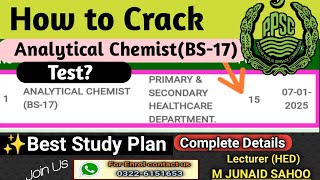 How to start preparation for Analytical Chemist (BS-17)Jobs 2025|Best Study plan|Recommended Books