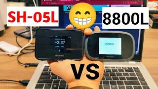 docomo SH-05L vs Verizon 8800L complete comparison with speed test and bettery report