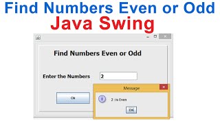 How to Find Odd or Even Numbers using gui Java Swing | java projects