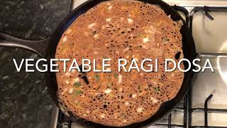 #Ragi vegetable dosa #Instant healthy Quick breakfast recipe #Weight loss recipe#Diabetic friendly.