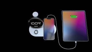 iHome POWERVALET QUAD+ (iWW33BG) 4-IN-1 Fast Wireless Fast Charger