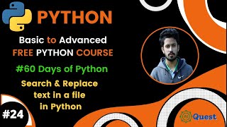 Day-24 🐍 60 Days of Python | How to Search and Replace Text in a File in Python | Python Bangla