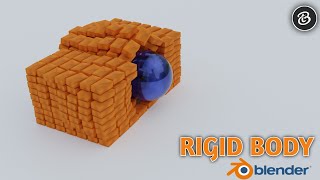 Quick rigid body brick collapse with an object in Blender 2.9 | Rigid body🔥