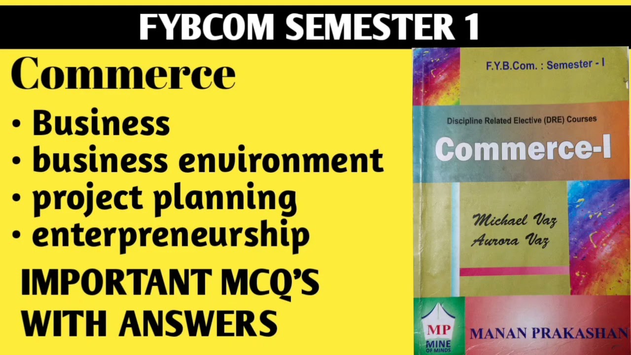 FYBCOM SEM-1 | COMMERCE | IMPORTANT MCQ's WITH ANSWERS - YouTube