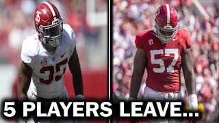 5 Players LEAVE Alabama Within 24 Hours