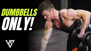 Full Back Workout with DUMBBELLS ONLY (7 Exercises!) | V SHRED