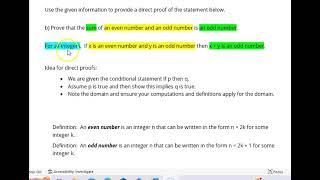 Discrete Math: Direct Proofs Example 2