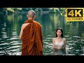 A beautiful young woman bathes in a lake while a Shaolin monk secretly watches her