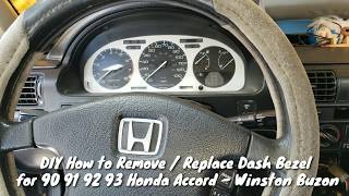 DIY How to Remove / Replace Dash Bezel on 90 91 92 93 Honda Accord | Winston Buzon