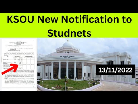 KSOU New Notification To All Studnets 13/11/2022 | KSOU Mysore Latest ...