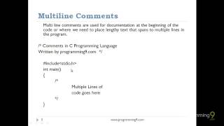 COMMENTS - C Programming Video Tutorials