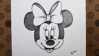 Adım Adım Kolay Minnie Mouse Resmi Nasıl Çizilir, Kolay Karakalem Çizimler