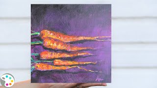 Carrot Painting / Acrylic Painting / Step-by-Step Tutorial