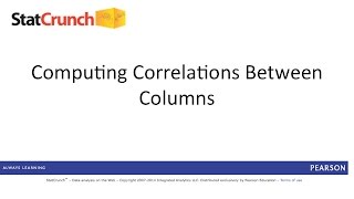 StatCrunch: Computing Correlations between Columns