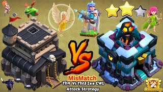 Th9🆚Th13 2*Attacks in CWL|Th9 Queen Walk Baby Drag|GoVaPe Attack Strategy #clashofclans#cwl#th9#Th13