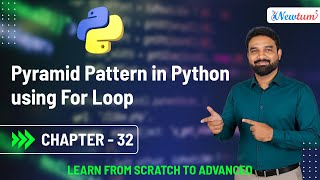 Pyramid Pattern in Python using For Loop | Chapter 32