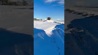 Stuart Gauld clearing snow-laden roads in Crawton, Aberdeenshire